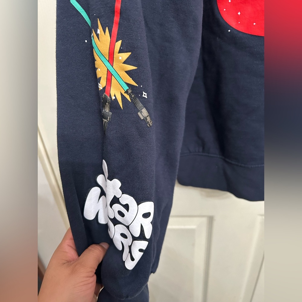 Star Wars Navy Sweatshirt with Chewbacca and Millennium Falcon Design - Picture 4 of 6